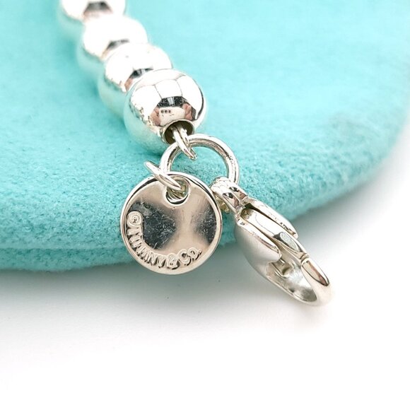 Tiffany & Co Sterling Silver Graduated Ball Bead Beaded Hardwear 16.25' Necklace - Picture 4 of 9